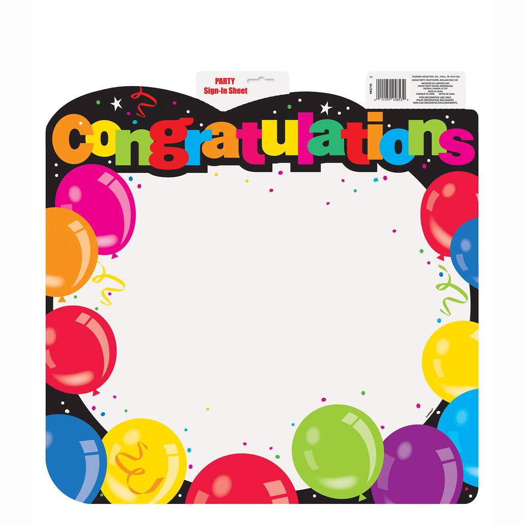 congratulations sign in sheet decoration